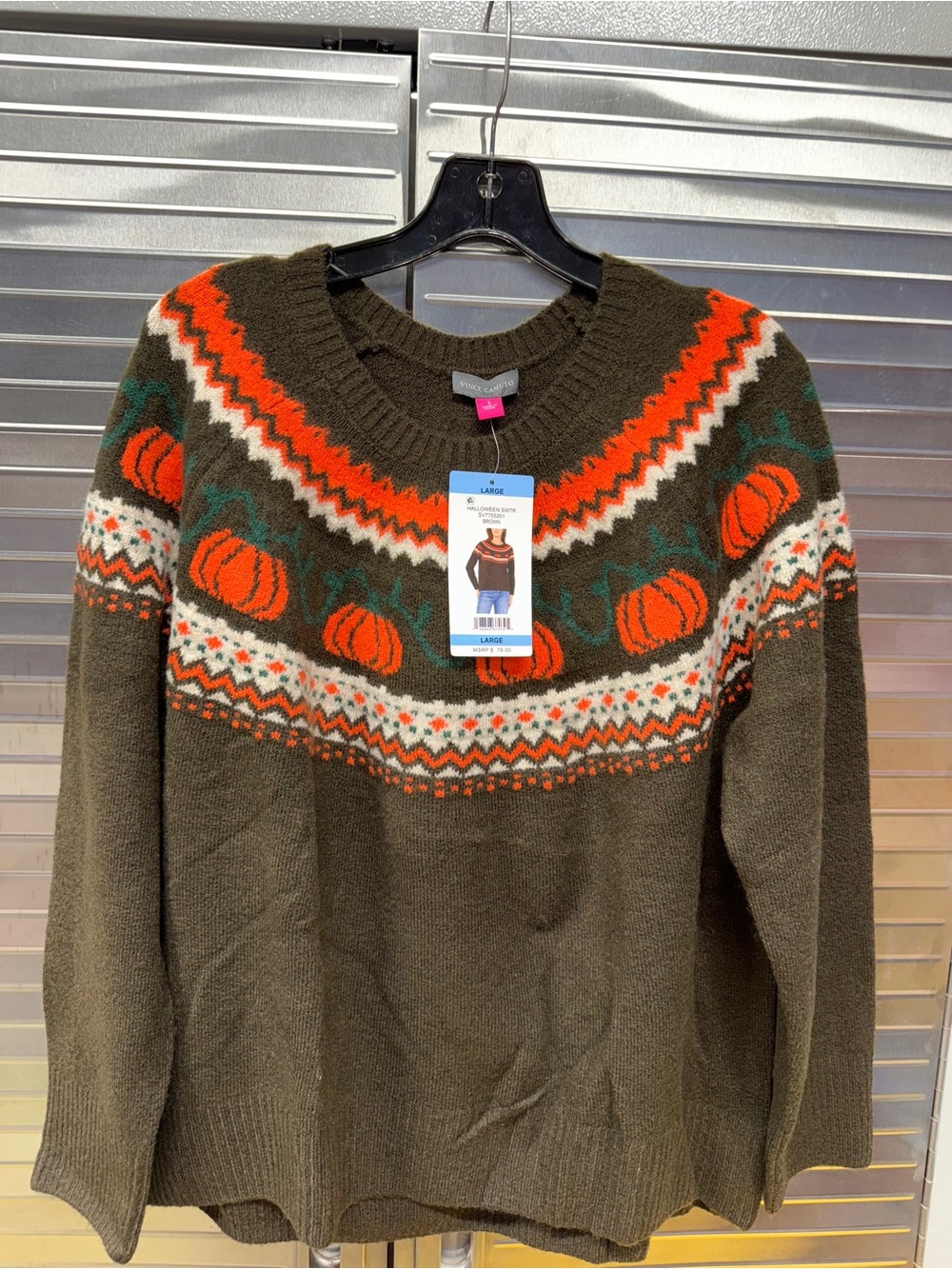 Vince Camuto Halloween Pumpkin Sweater Large
